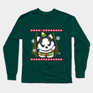 Huskies hate ugly sweaters Long Sleeve T-Shirt